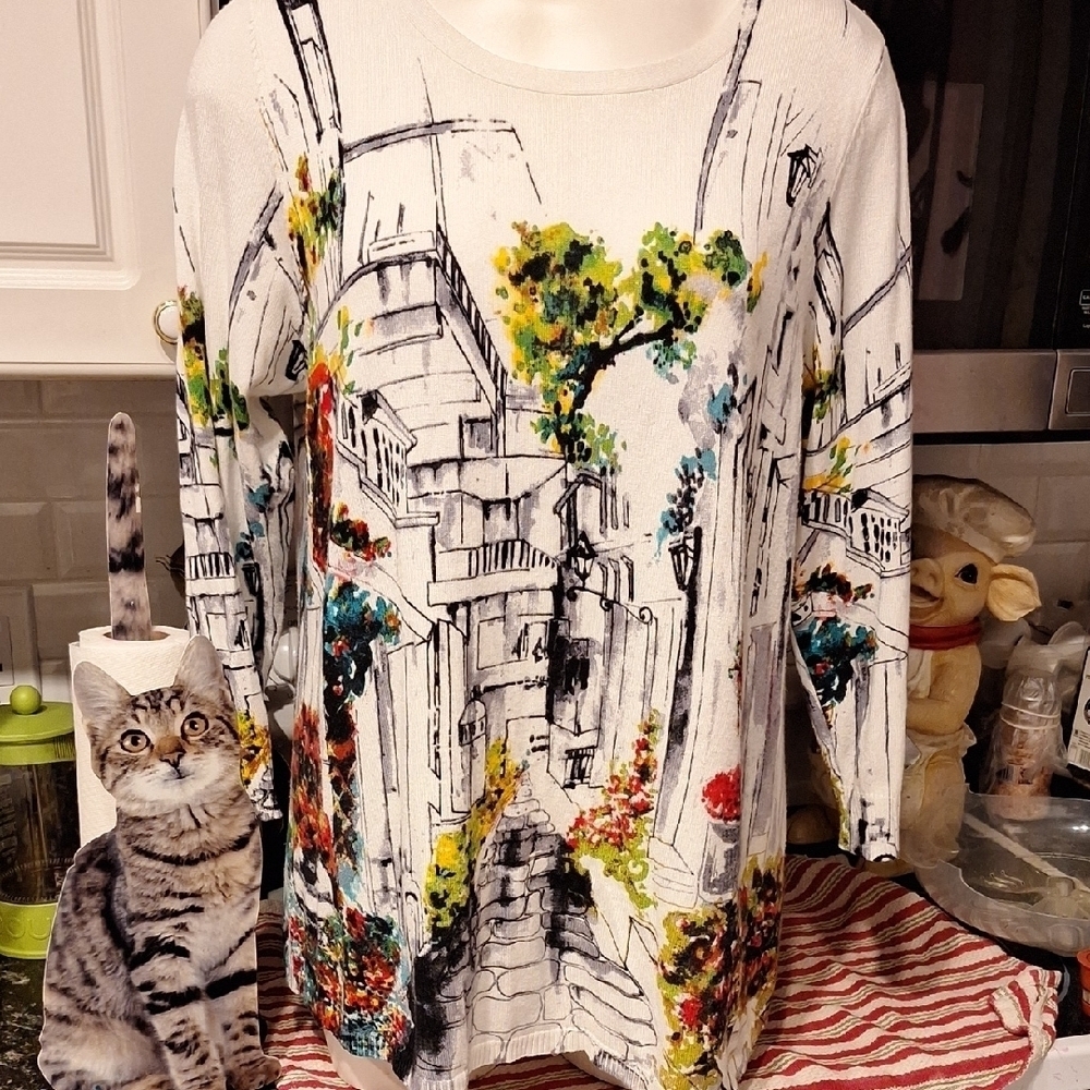o Womens Joseph A. Stretch Knit Regular Size Top XL. NICE